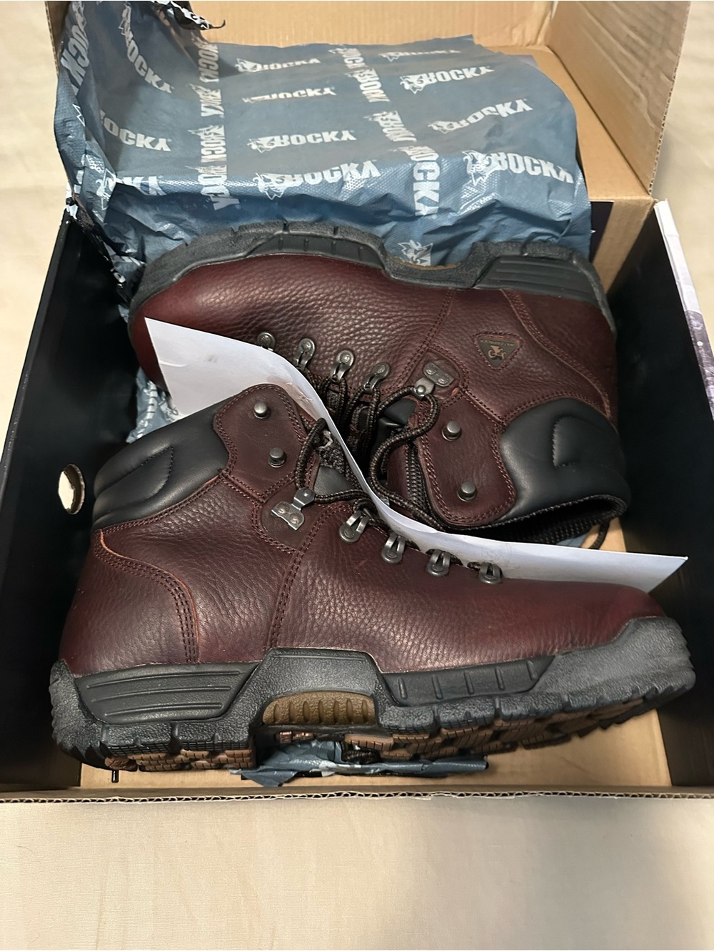 Rocky Men's Burgundy Steel Toe Leather Work Boots